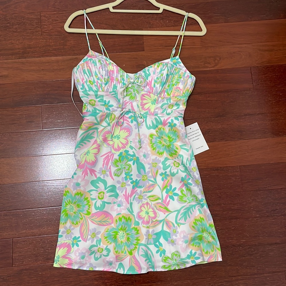 For Love & Lemons Neon Floral Dress